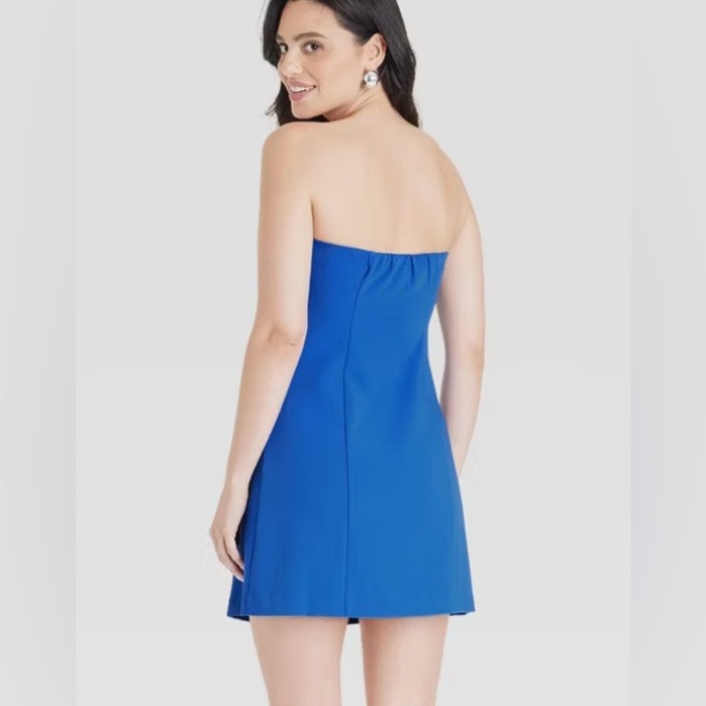 A New Day Elegant Blue Strapless Dress women’s 16 - Picture 4 of 5